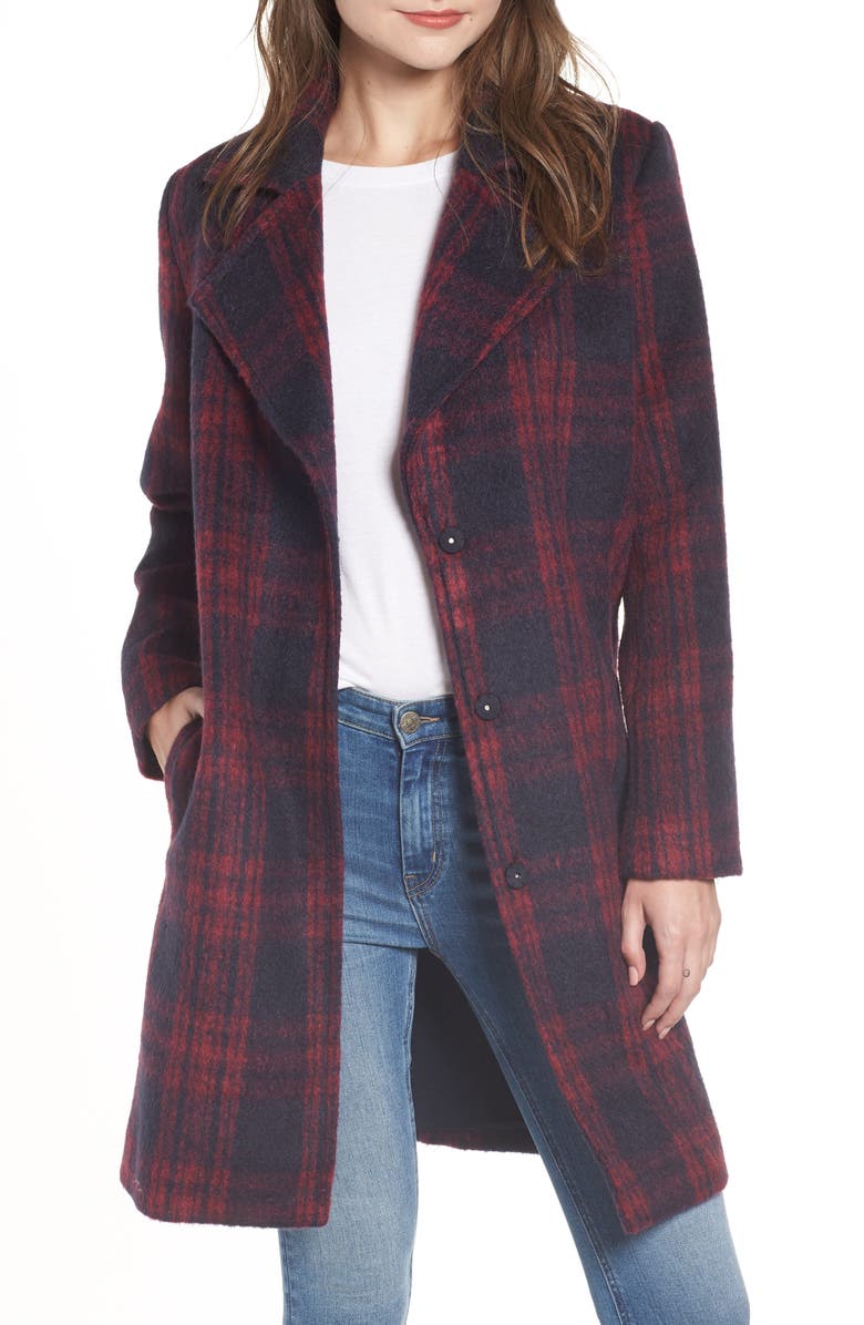 cupcakes and cashmere Brushed Plaid Coat, Main, color, 