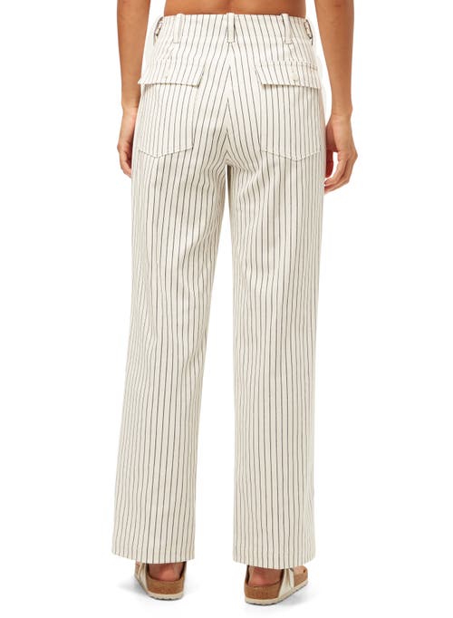 Shop Trina Turk Antonia Striped Straight Leg Pant In Whitewash/ink
