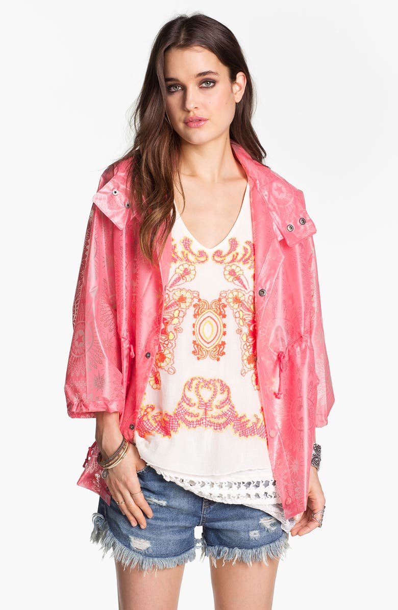 Free People Star Medallion Raincoat, Main, color, 
