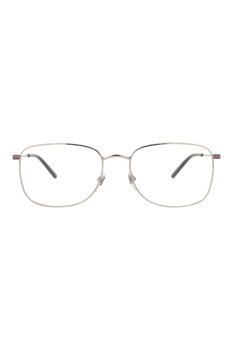 54mm Square Optical Glasses, Main, color, SILVER SILVER TRANSPARENT