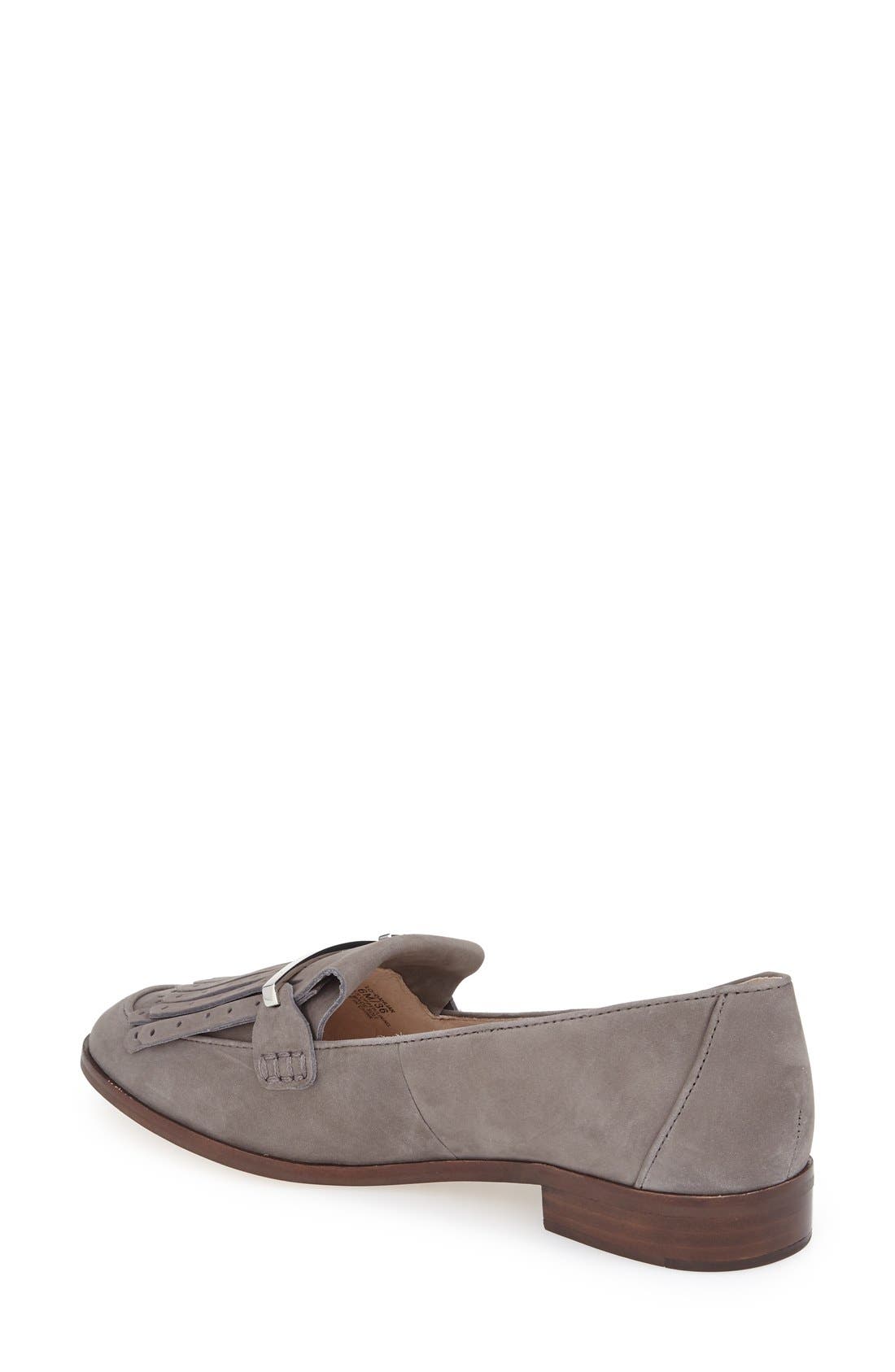 'Dahlian' Kiltie Loafer, Alternate, color, GREY DOVE NUBUCK