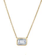 LuvMyJewelry Glinda 3 Ct Lab Grown Diamond Emerald Bezel 14K Gold Necklace