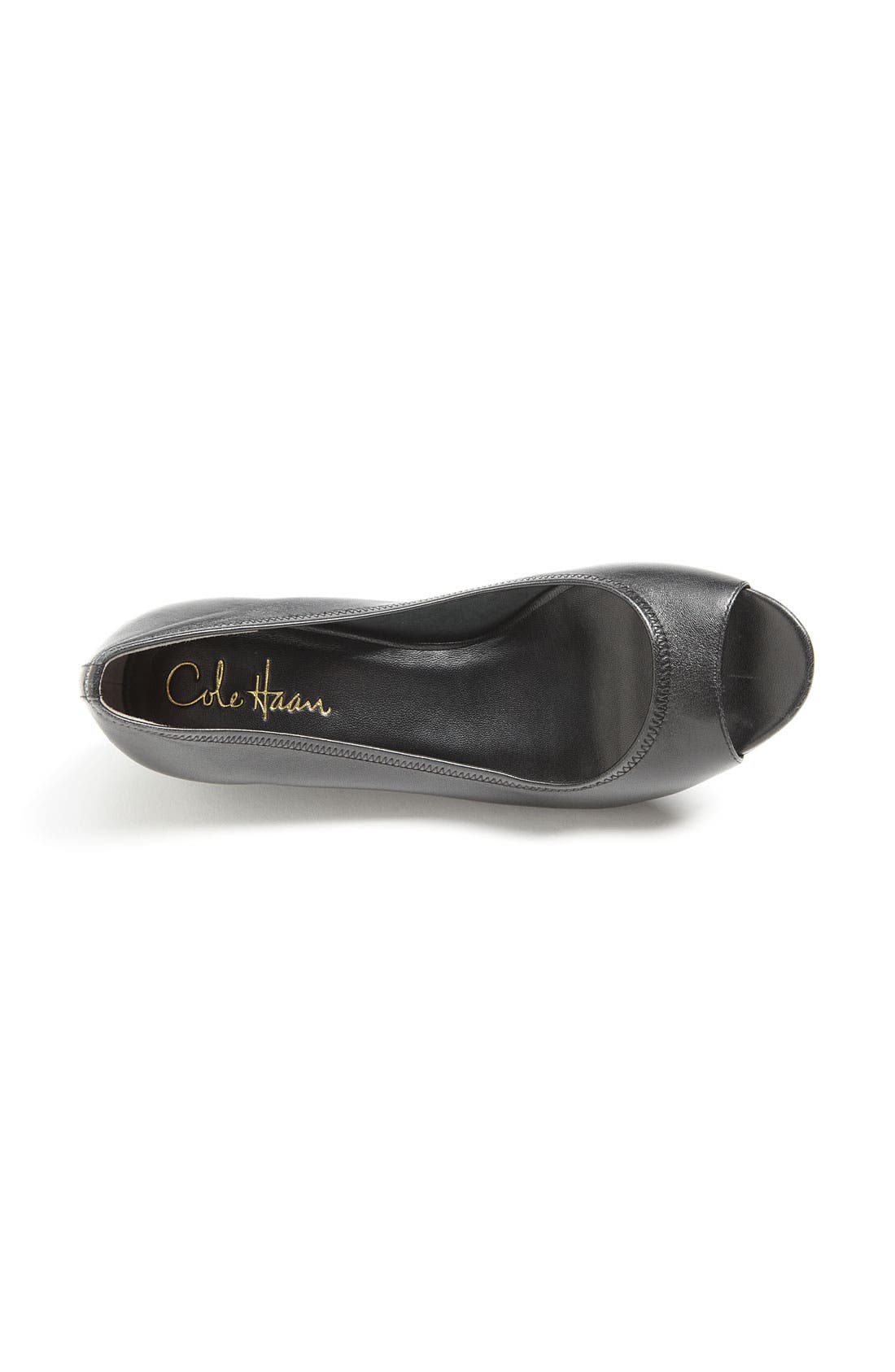 'Air Tali' Peeptoe Wedge, Alternate, color, BLACK