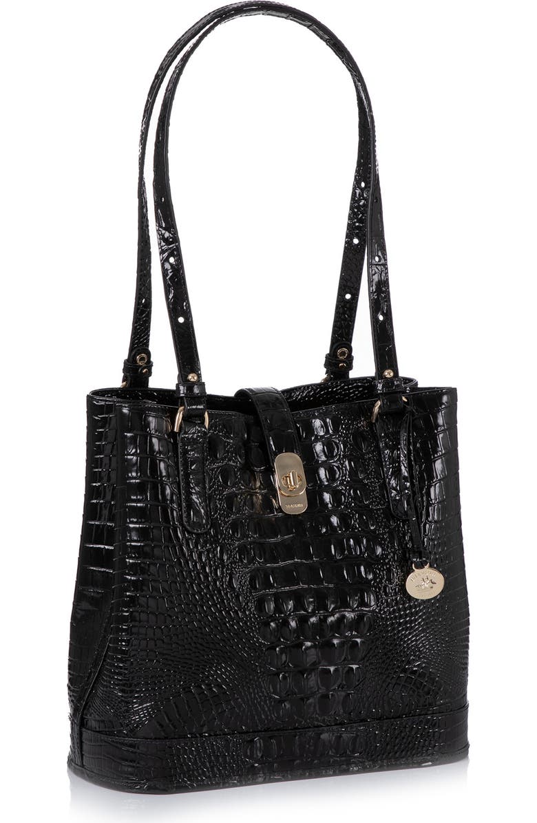 Brahmin Fiora Croc Embossed Leather Shoulder Bag, Alternate, color,