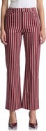 Avec Les Filles Striped High Waist Bootcut Jeans