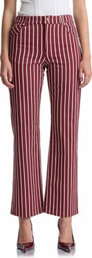 Avec Les Filles Striped High Waist Bootcut Jeans