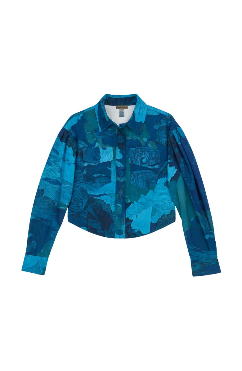 Florencia Davalos Bliss Jacket, Main, color, Floral Camo In Shades Of Blue