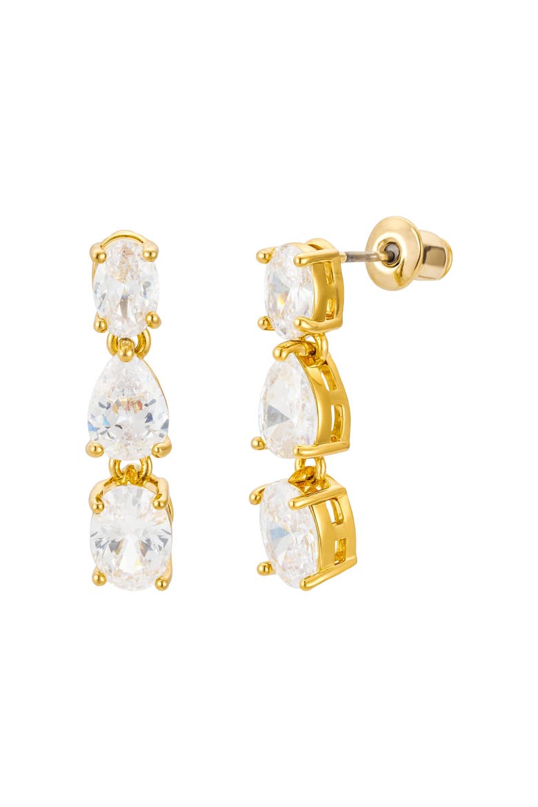 Baha Crystal Earrings, Main, color, Gold