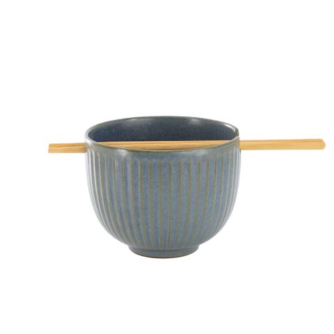 Stoneware Noodle Bowl with Chopsticks
