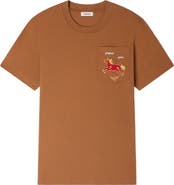 SANDRO Embroidered horse cotton T-shirt