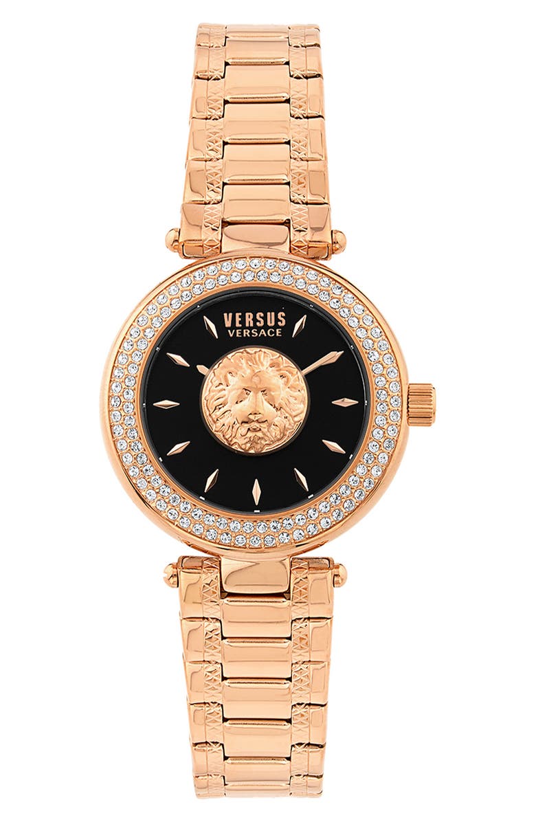 VERSUS Versace Brick Lane Crystal Bracelet Strap Watch, 36mm, Main, color, 