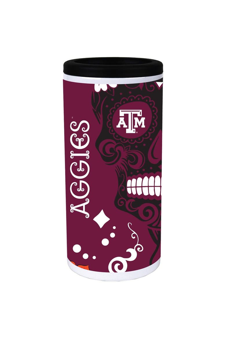 Texas A&M Aggies Dia Stainless Steel 12oz. Slim Can Cooler, Main, color, White
