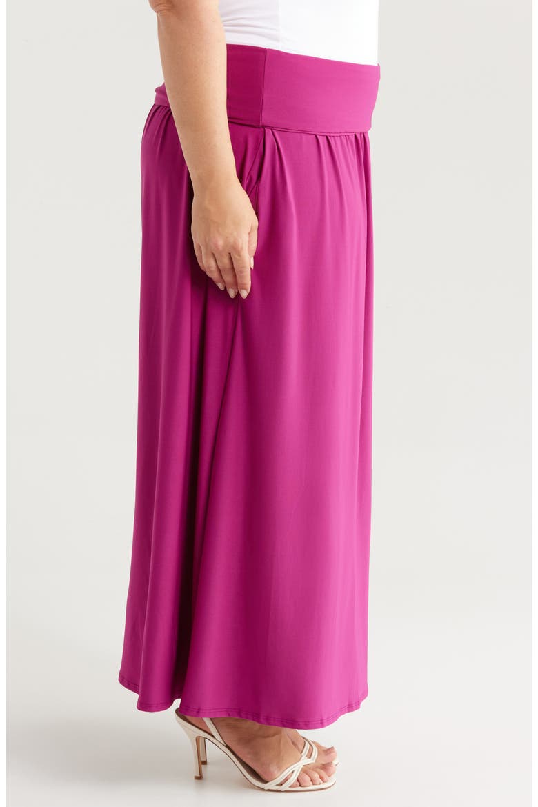 Foldover Maxi Skirt, Alternate, color, MAGENTA