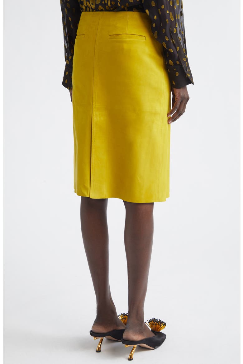 Nubuck Pencil Skirt, Alternate, color, ANTIQUE YELLOW