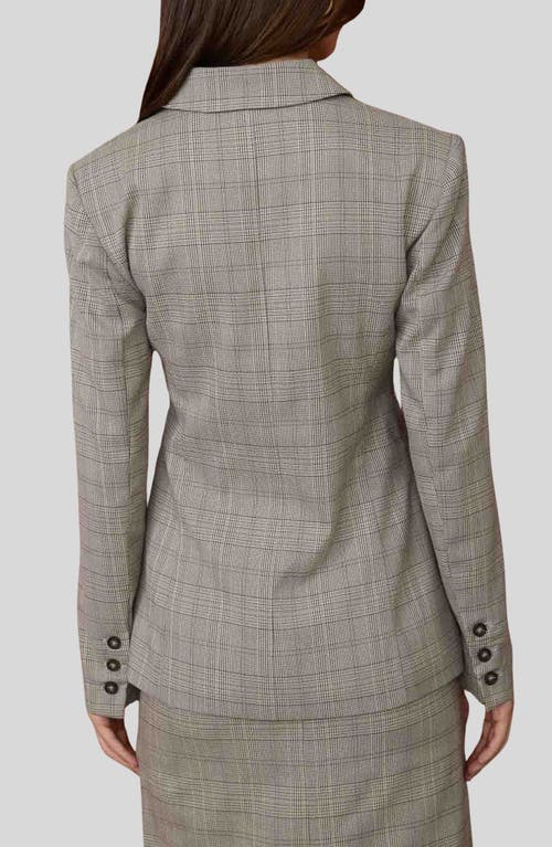 Blu Pepper Plaid Blazer In Gray