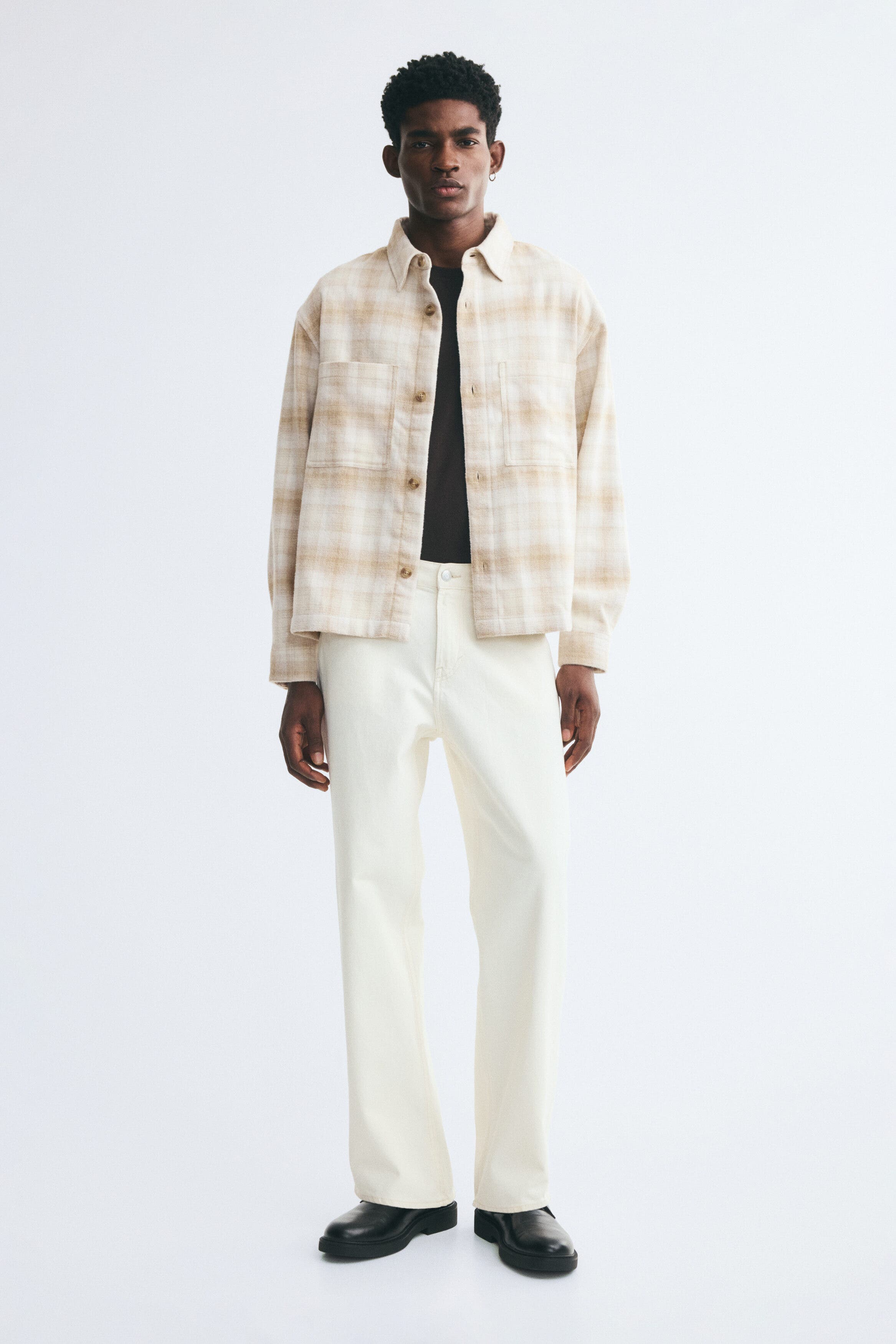 Light beige/plaid