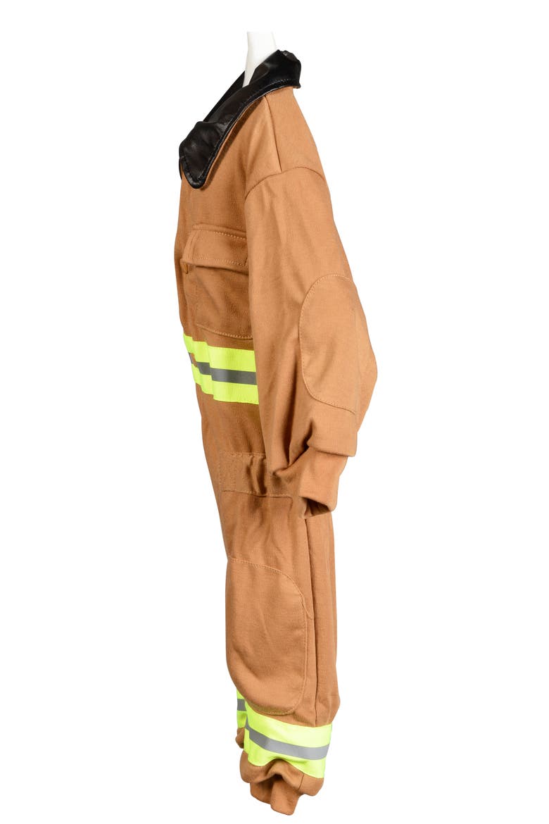 Firefighter Romper, Alternate, color, Brown