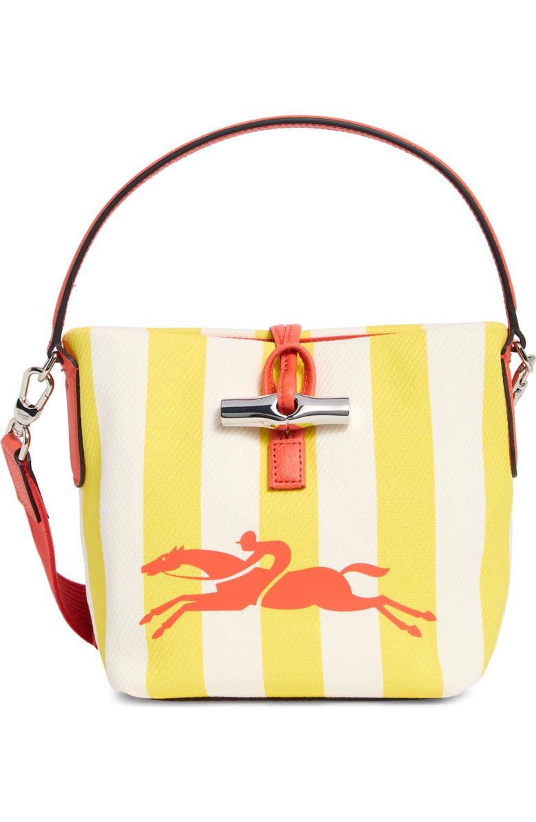 Longchamp Essential Transit Bucket Bag, Main, color, Yellow/ White