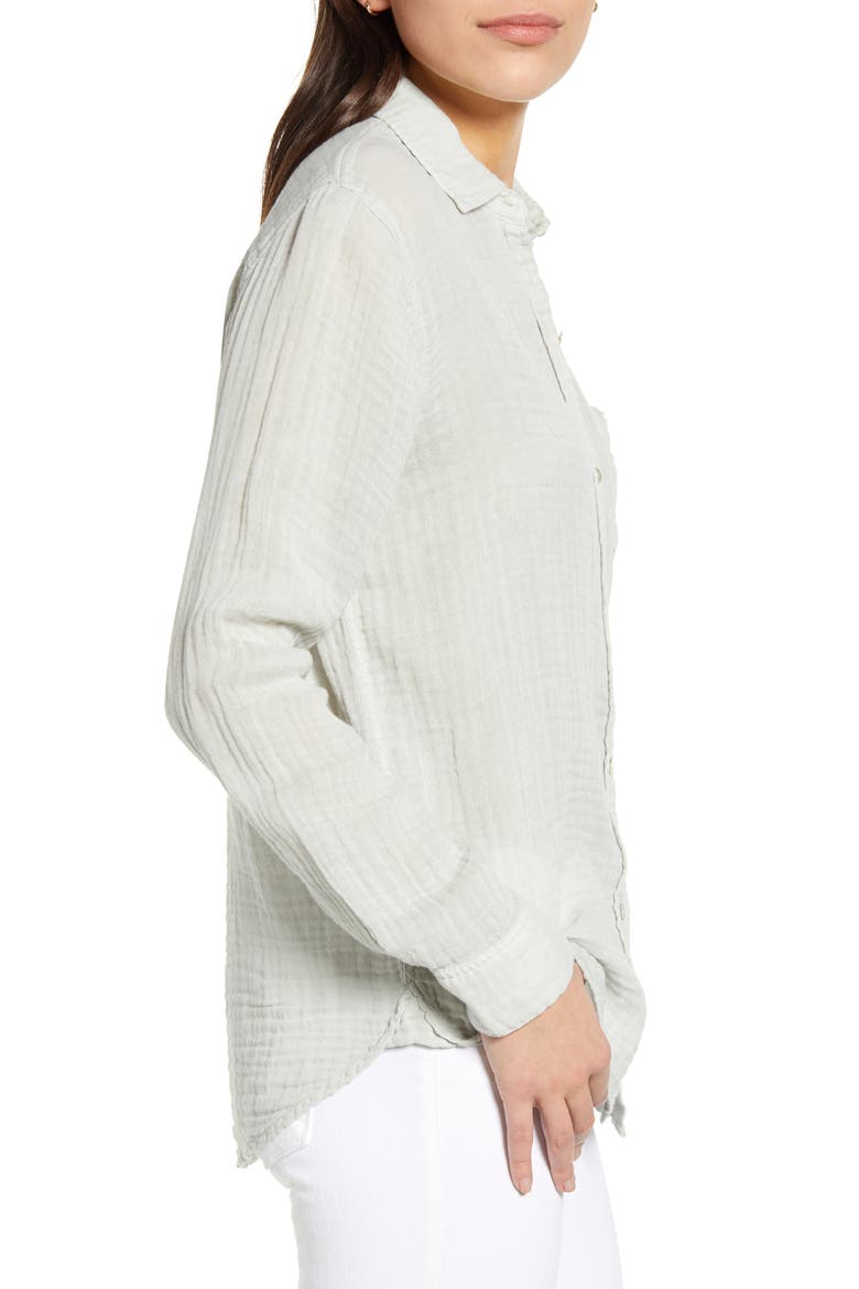 Ellis Cotton Gauze Button-Up Shirt, Alternate, color, MEADOW