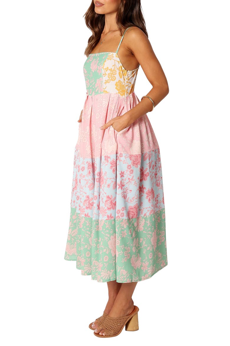 Shelby Mixed Floral Midi Sundress, Alternate, color, GREEN MULTI