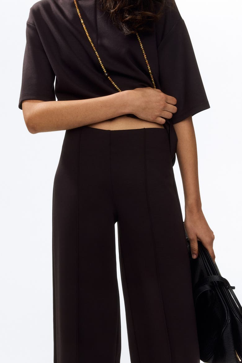 Crease-front Jersey Pants, Alternate, color, Dark brown