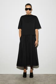 COS Contrast-Panel Boat-Neck Midi Dress