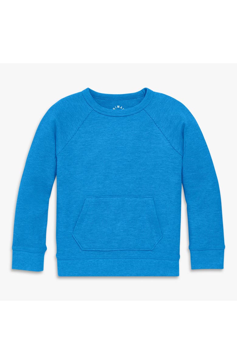 Primary Kids Heathered Waffle Pocket Tee, Main, color, Heather Blueberry