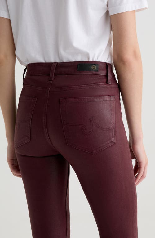 Ag Mari High Waist Slim Ankle Straight Leg Jeans In Burgundy