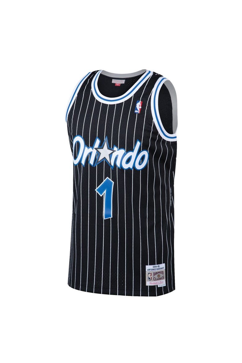 Men's Mitchell & Ness Penny Hardaway Black Orlando Magic Hardwood Classics Swingman Jersey, Alternate, color, Black