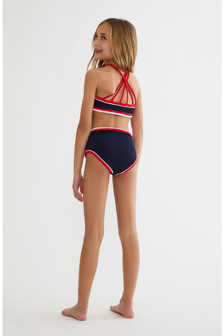Kids' Little Bambi & Janie Two-Piece Swimsuit, Alternate, color, TWILIGHT FIREWORK COLORBLOCK