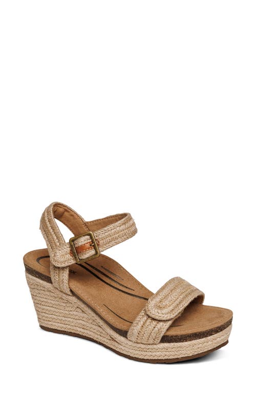 Aetrex Sydney Wedge Espadrille Sandal in Natural