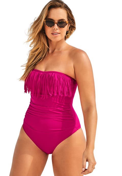 Fringe Bandeau One Piece Swimsuit