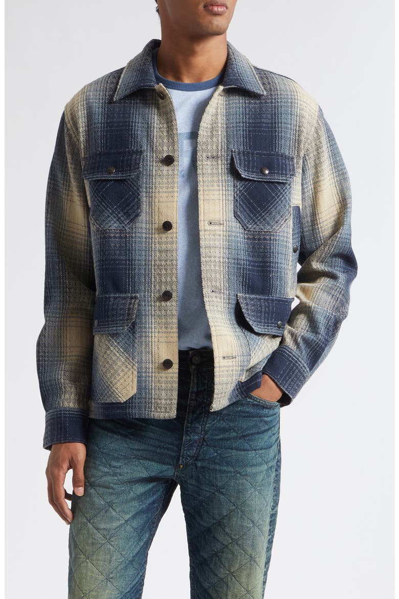 Ruddic Plaid Wool Button-Up Shirt, Main, color, RL-817 BLUE/ CREAM