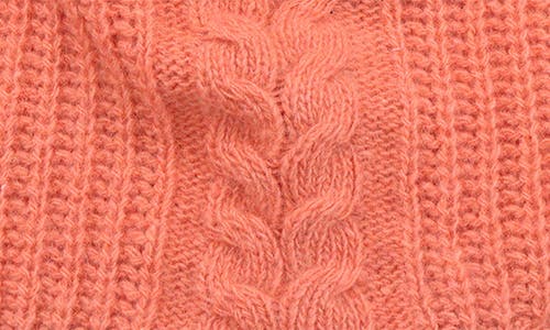 Portolano Cashmere Cable Knit Beanie In Orange