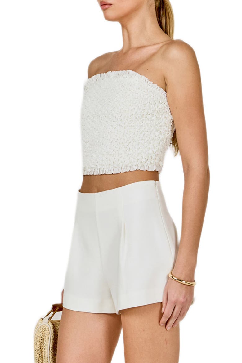 Smocked Crop Tube Top, Alternate, color, WHITE
