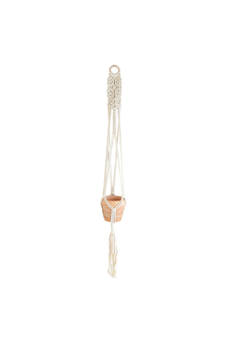 Macrame White Cotton Plant Hanger Rope 47", Alternate, color, White