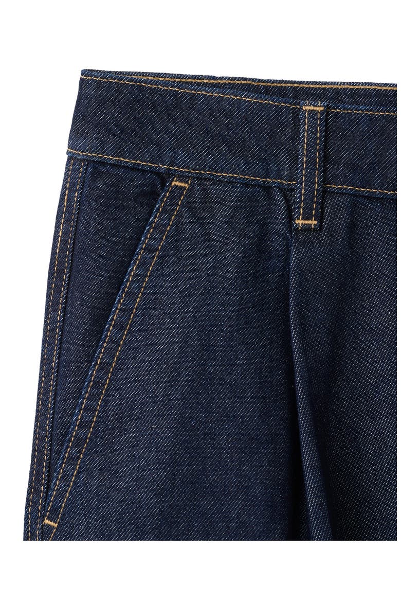 Pleated Denim Bermuda Shorts, Alternate, color, OPEN BLUE