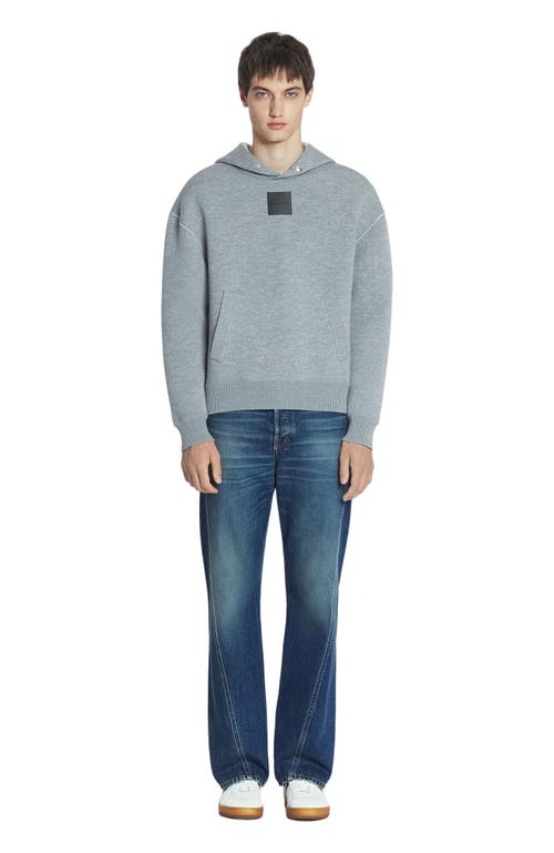 Shop Lanvin Baggy Wool Hoodie In Steel