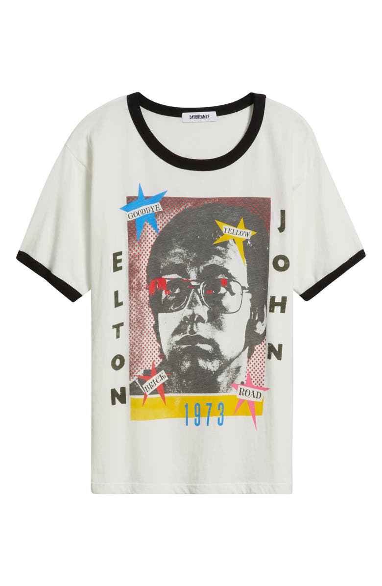 Daydreamer Elton John 1973 Pop Art Cotton Graphic T-Shirt, Alternate, color, Vintage White