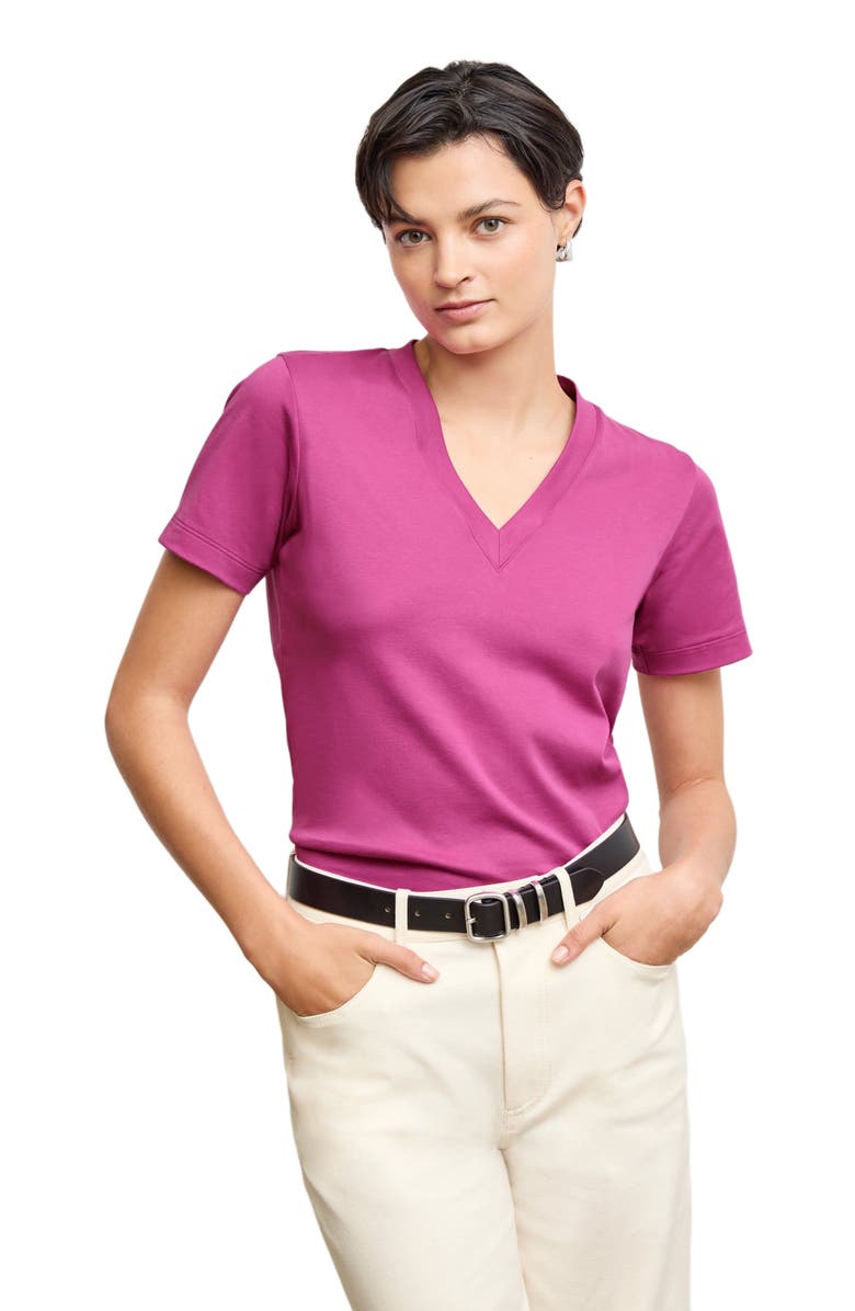 M.M.LaFleur Lee V-Neck T-Shirt - Organic Pima Cotton, Alternate, color, 