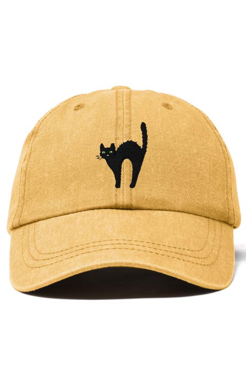 Black Cat Embroidered Casual Hat