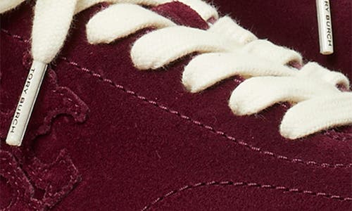 Tory Burch Phoenix Suede Sneakers In Burgundy