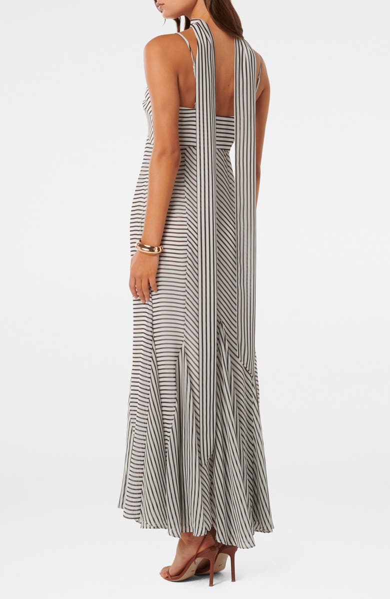 Ever New Directional Stripe Maxi Dress with Scarf, Alternate, color,