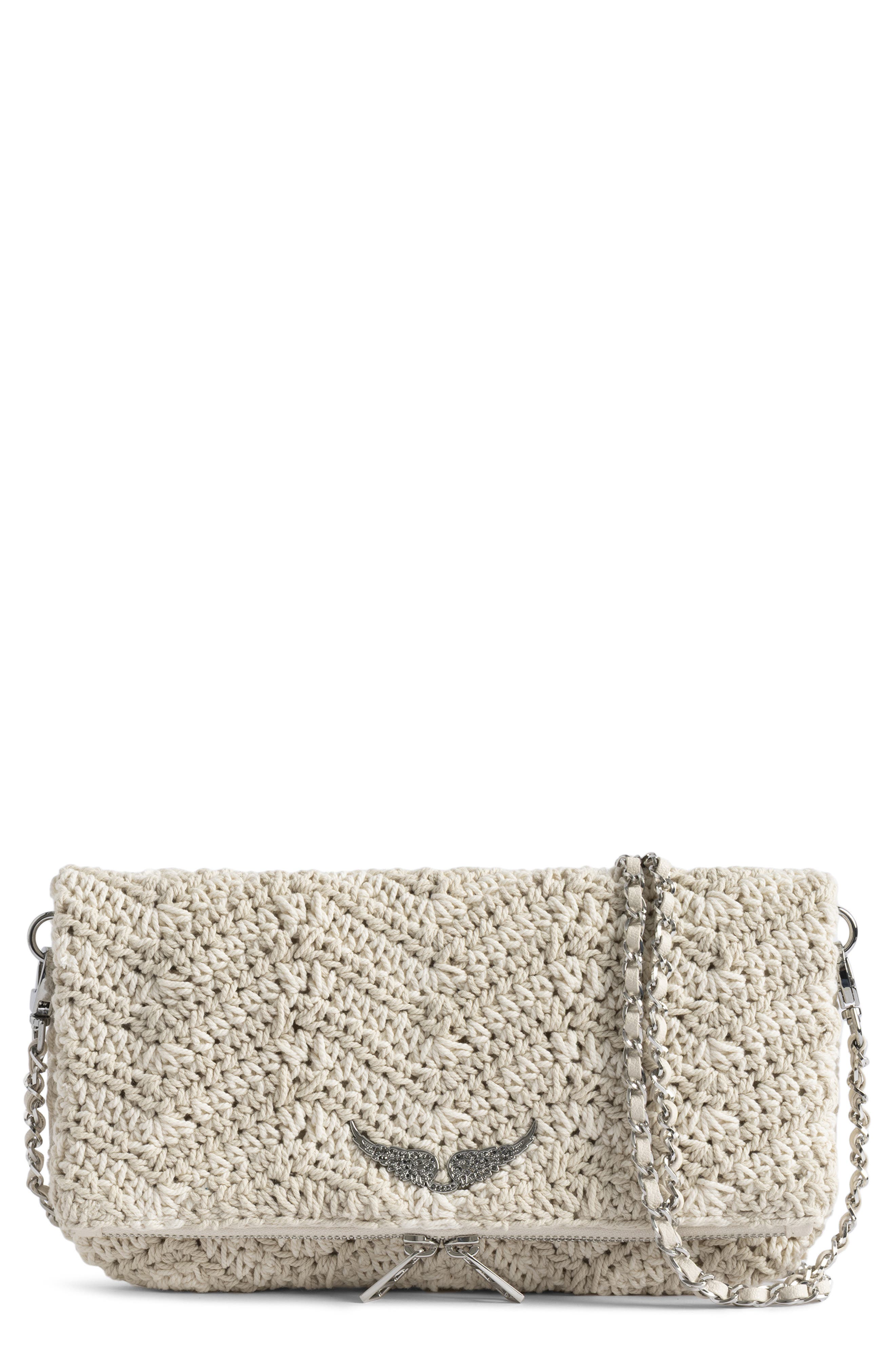 Zadig & Voltaire Rock Macramé Crossbody Bag, Main, color, Flash