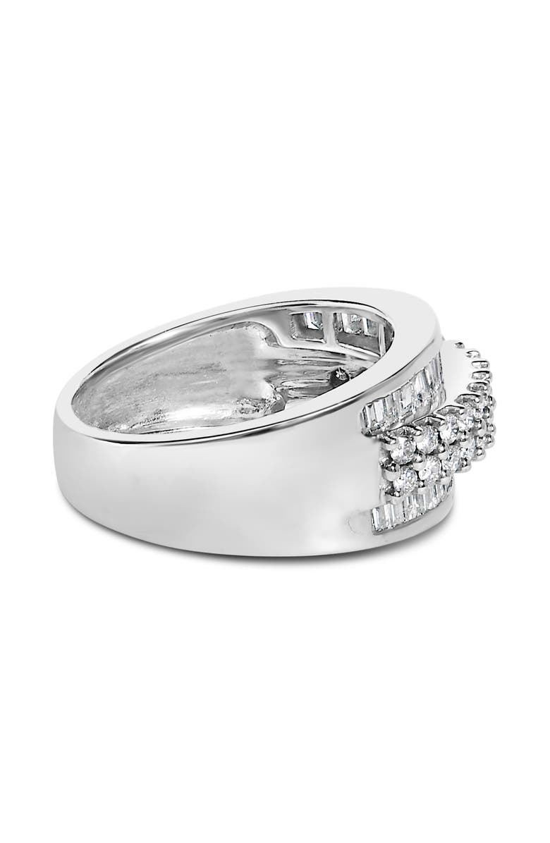 Haus of Brilliance 14K White Gold Round and Baguette 1 1/2 Cttw Diamond Ring, Alternate, color, White Gold