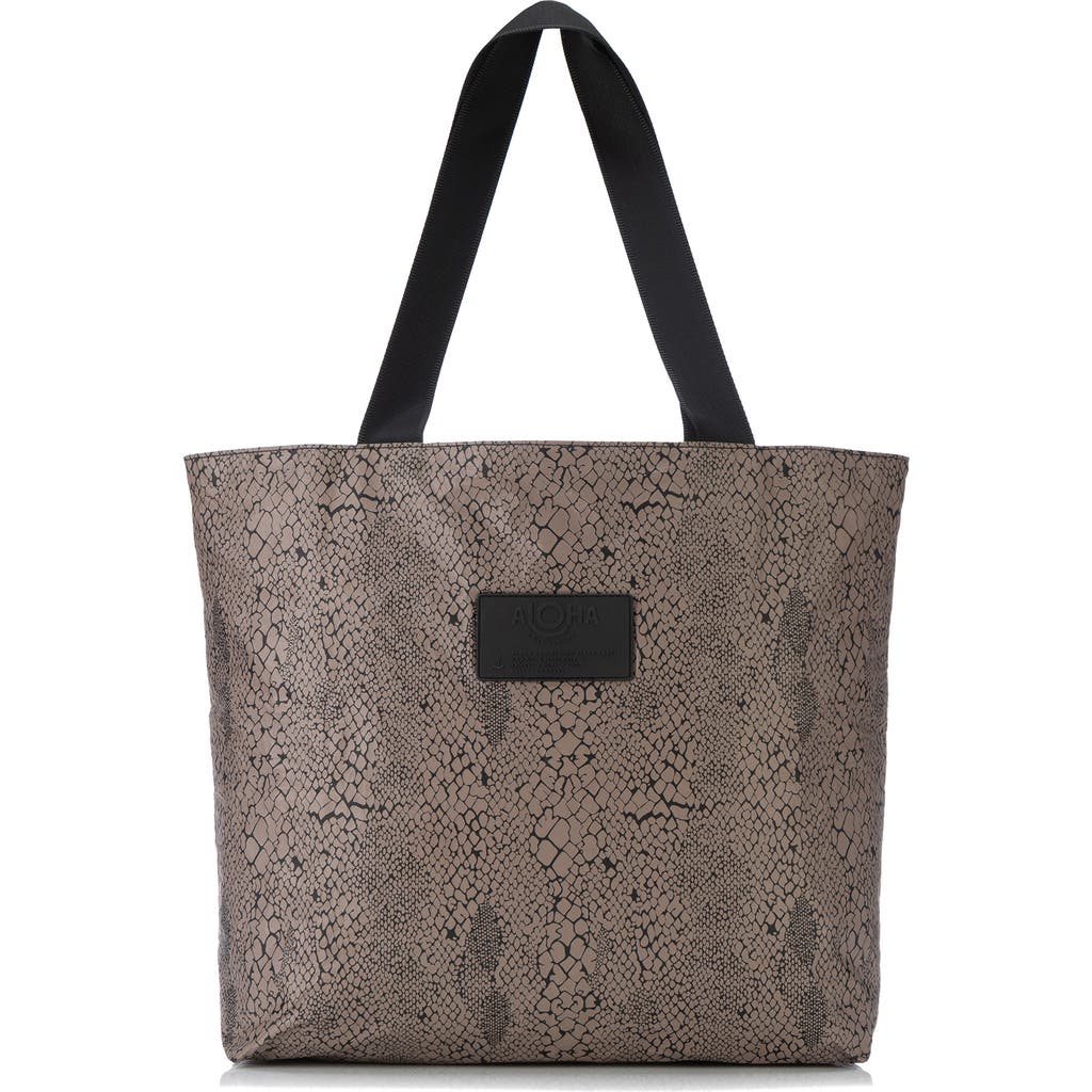 Aloha Collection Python Day Tripper Water Resistant Tyvek® Tote in Espresso/Black