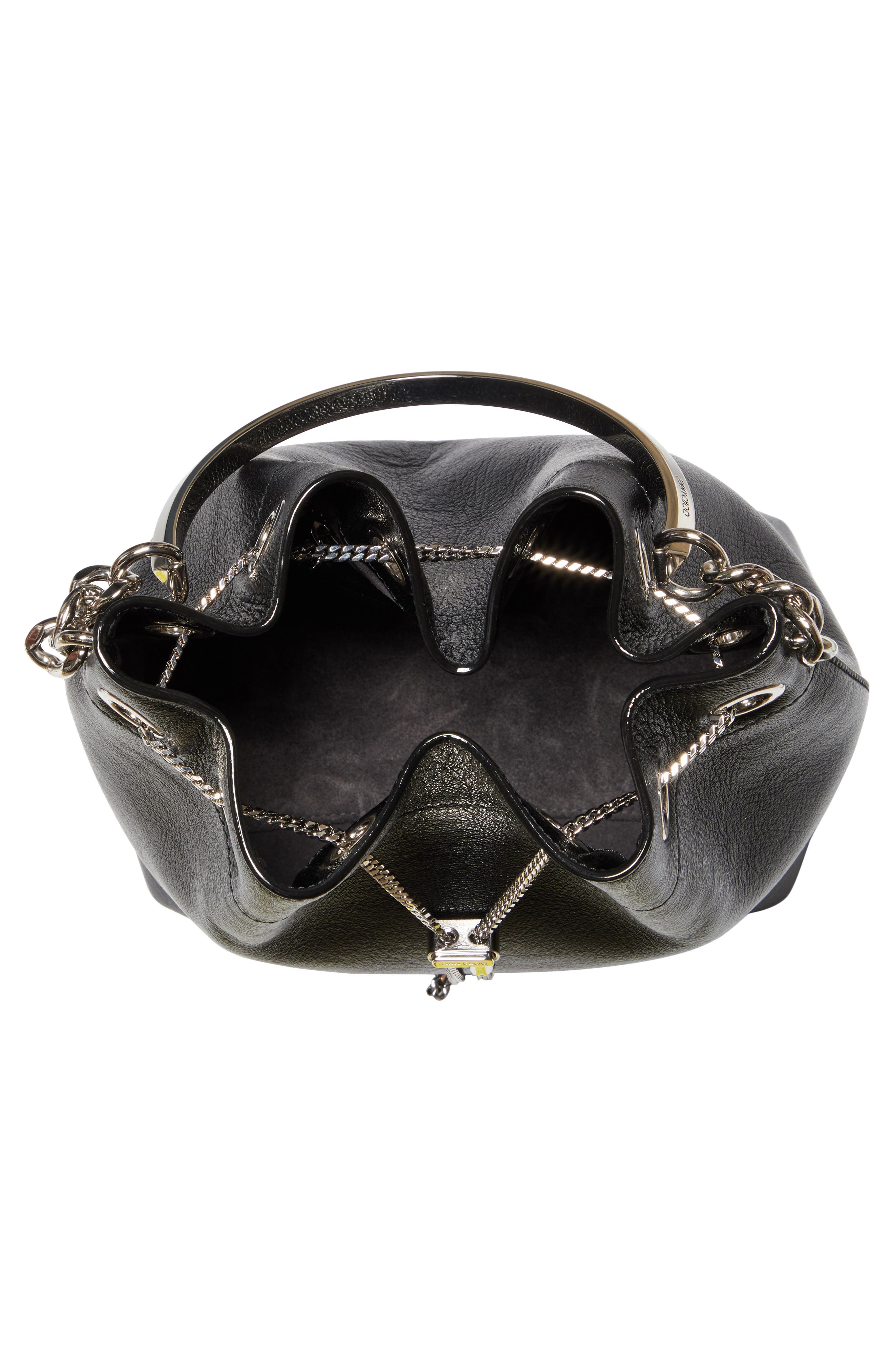 Jimmy Choo Bon Bon Leather Bucket Bag, Alternate, color, 