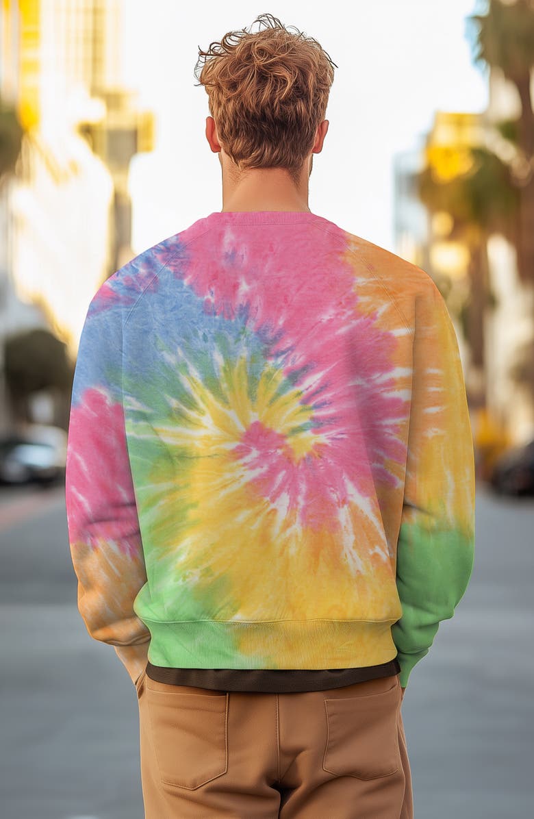 Dalix UFO Tie Dye Crewneck Sweatshirt, Alternate, color, Tie Dye Rainbow