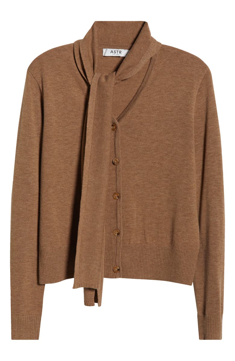 ASTR the Label Glynne Scarf V-Neck Cardigan, Alternate, color, Tan