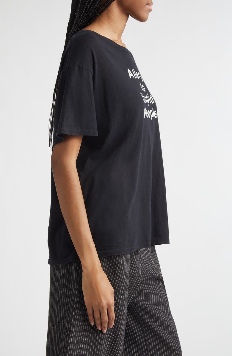 R13 Allergic to Stupid Cotton & Cashmere Graphic T-Shirt, Alternate, color, Black